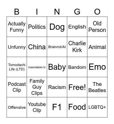 ig reels bingo Card