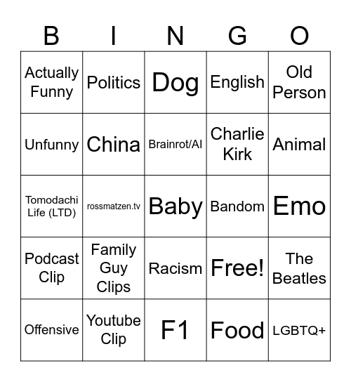 ig reels bingo Card