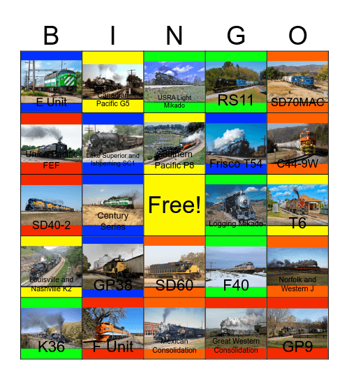 Jolly Roger Flags that I would put on the North American Locomotives one day Bingo Card