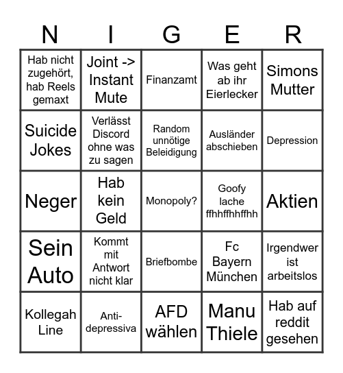 Felix Bingo Card