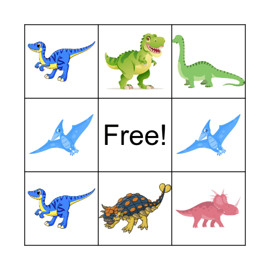 Dino Bingo Card