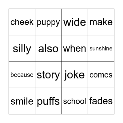 Tara Makes Us Smile Bingo Card