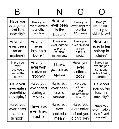 FIND SOMEONE WHO Bingo Card