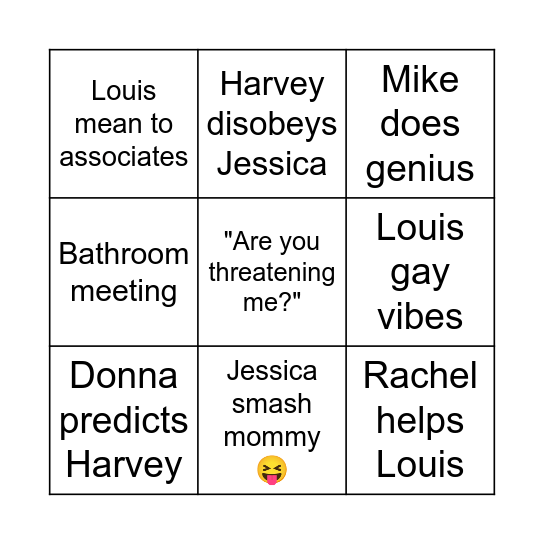 SUITS BINGO Card
