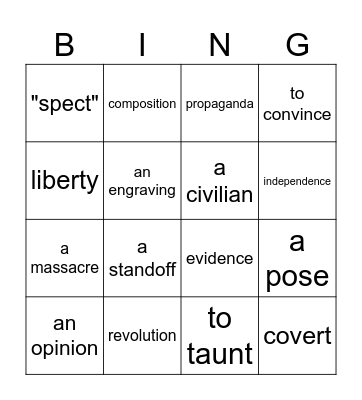 Mod. 3 vocabulary Bingo 4th  (game 1) Bingo Card