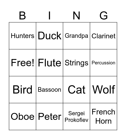 WOLF Bingo Card