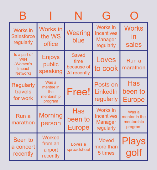 MarTech Networking Bingo Card