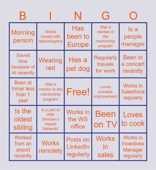 Inmar MarTech Networking Bingo Card