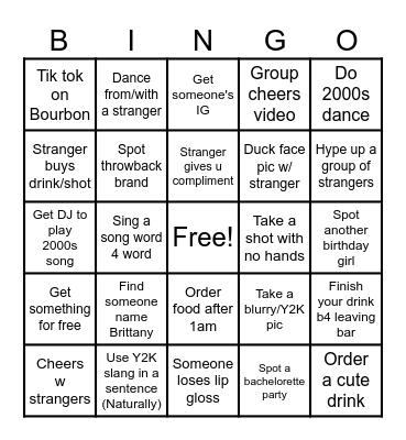That's So Kennfoe Bar Crawl <3 Bingo Card