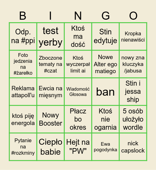 19.05 Bingo Card