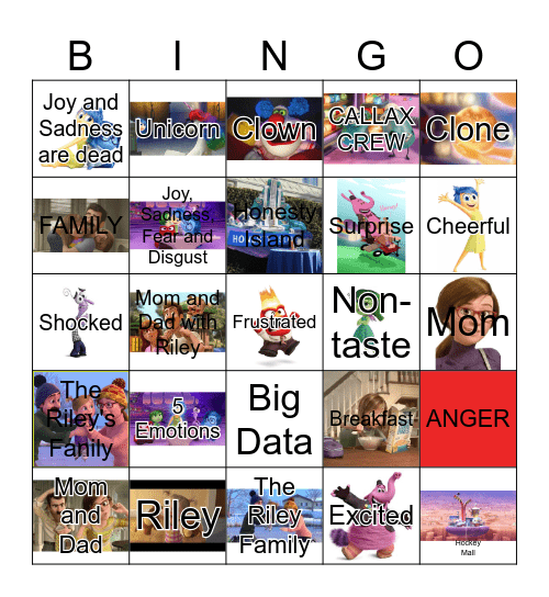 Inside Out Bingo Card
