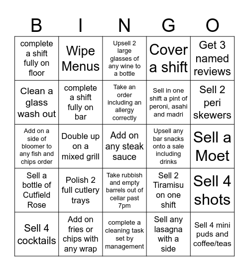Name: Bingo Card