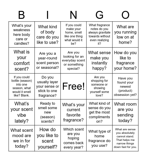 Connect Questions Bingo! Bingo Card