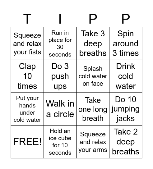 TIPP Bingo Card