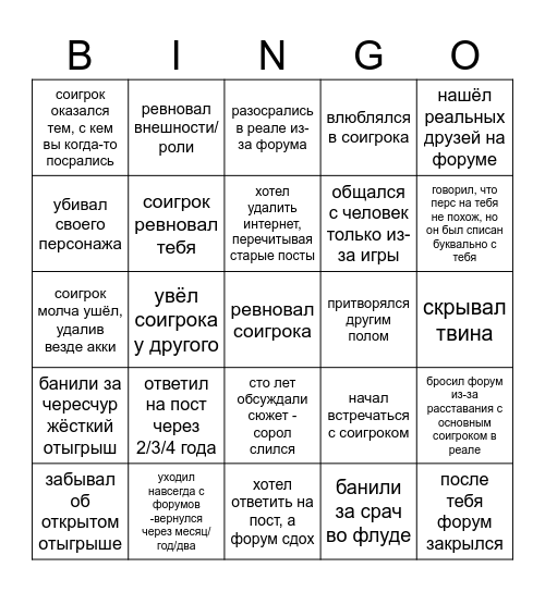 BINGO FRPG Bingo Card