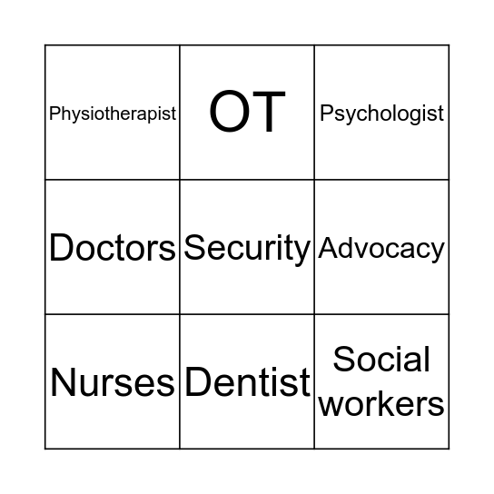 Treatments  Bingo Card