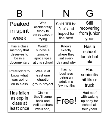 Rule: Hear the story & Get a signatures. Bingo Card