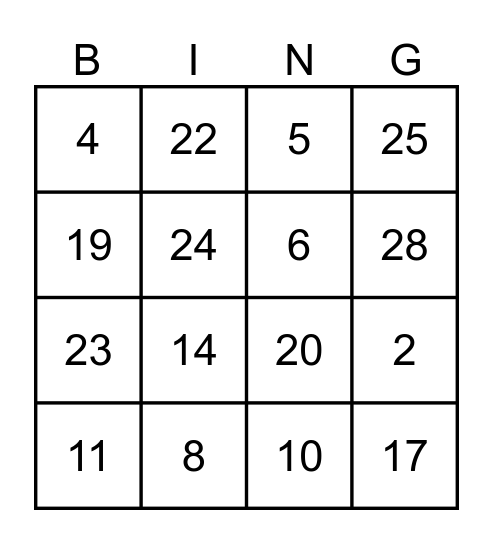 BINGO PATRIO MUSICAL Bingo Card