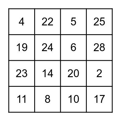 PATRIO MUSICAL BINGO Card