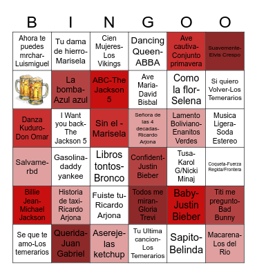 BINGO MUSICAL Bingo Card
