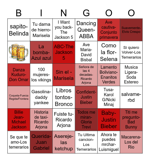 BINGO MUSICAL Bingo Card