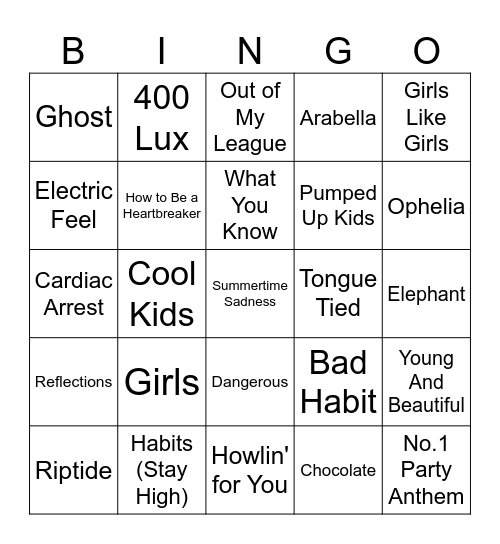 Tumblr Era Bingo Card