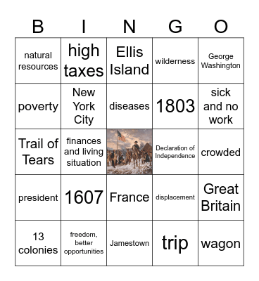 American History Bingo Card