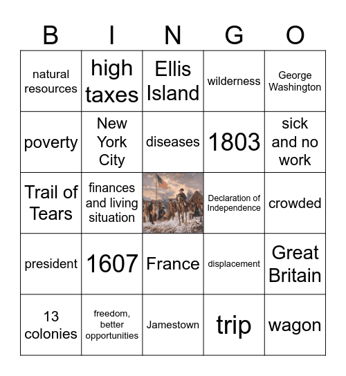 American History Bingo Card