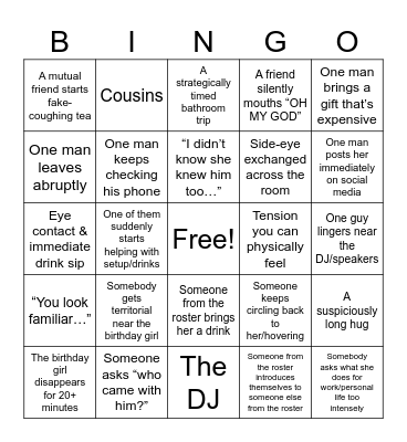 Bubbles Party BINGO Card