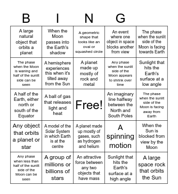 Science Term 2 Bingo Card