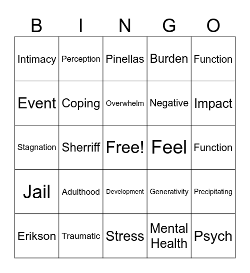 Crisis Bingo Card
