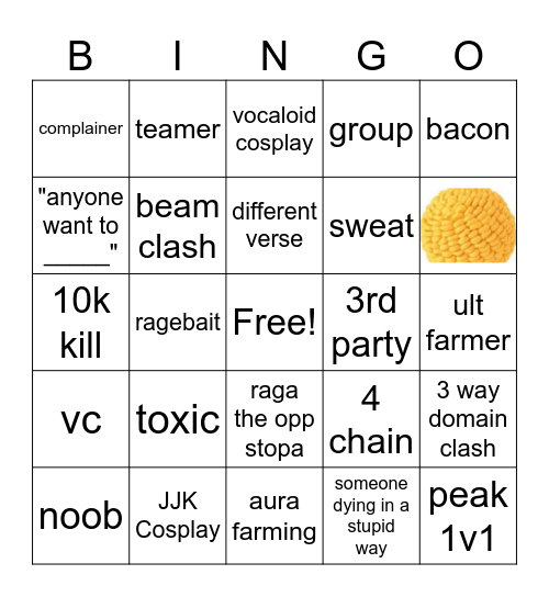 JJS player bingo Card
