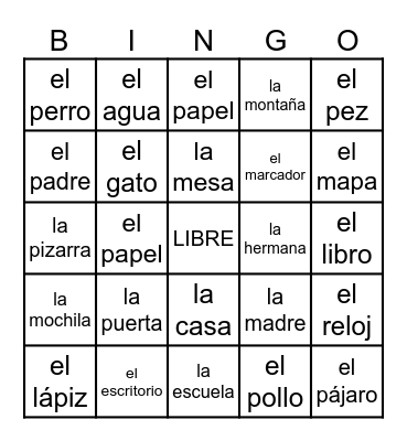 Sr. Barth Bingo Card