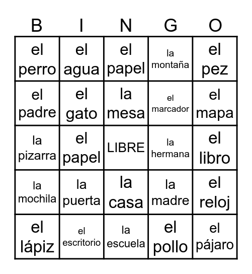 Sr. Barth Bingo Card