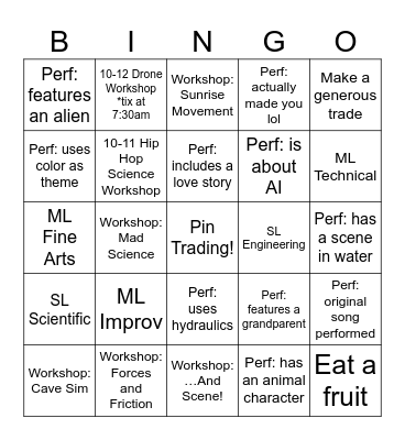 DI GF 2026 - Friday Bingo Card