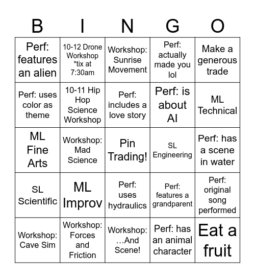 DI GF 2026 - Friday Bingo Card