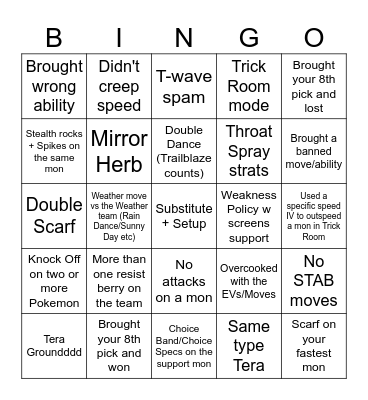 Draft League Prep Bingo Card