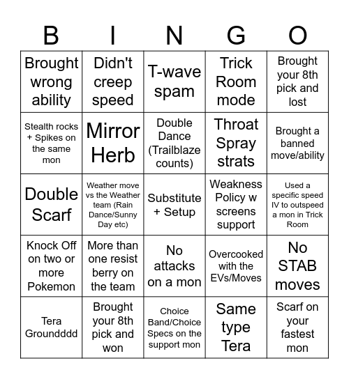 Draft League Prep Bingo Card