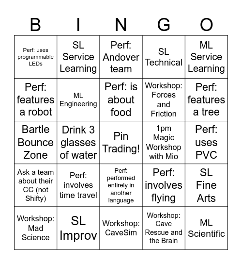 DI GF 2026 - Saturday Bingo Card