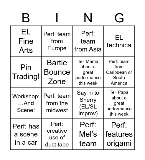 DI GF 2026 - Sunday Bingo Card