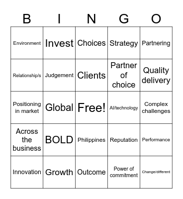 GHD Townhall BINGO Card