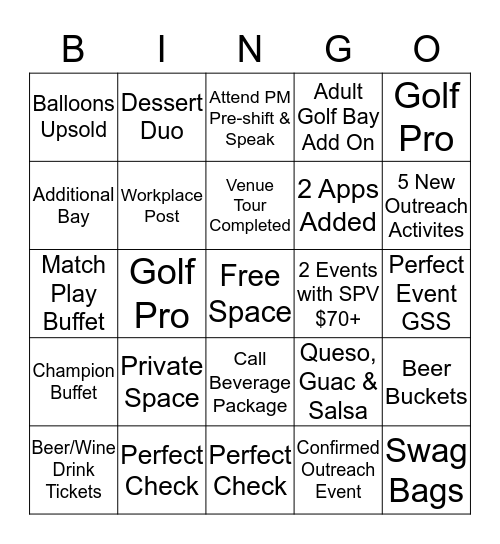 Sales Consultant Bingo Card