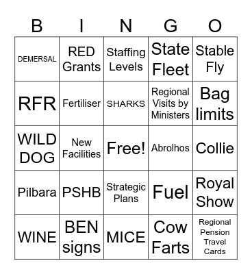 Estimates 2026-2027 Bingo Card