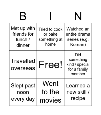 Holiday Bingo! Bingo Card