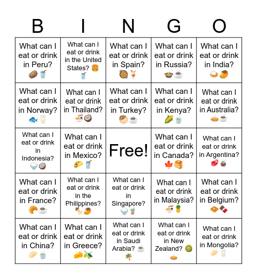 B11 L13 What can I eat or drink in Germany? 🌭🥨 Bingo Card
