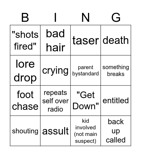 Copper bingo Card