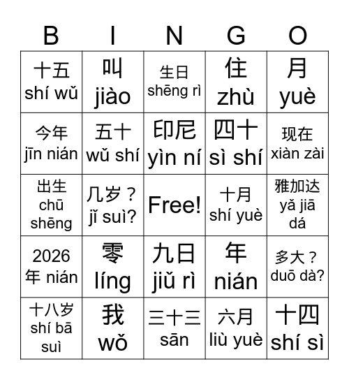 Sesi 3 Bingo Card