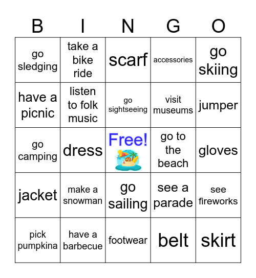 Right On 1 - unit 5 Bingo Card
