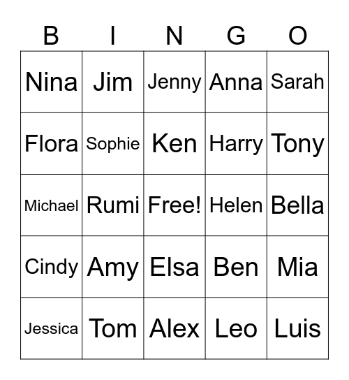 BINGO Card