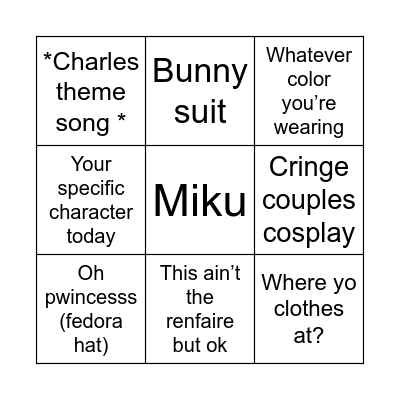 Momocon 2026 Bingo Card